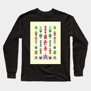 Neon folk art Long Sleeve T-Shirt